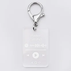 Porte clés Spotify personnalisé gravé acrylique rectangle 55x35 mm