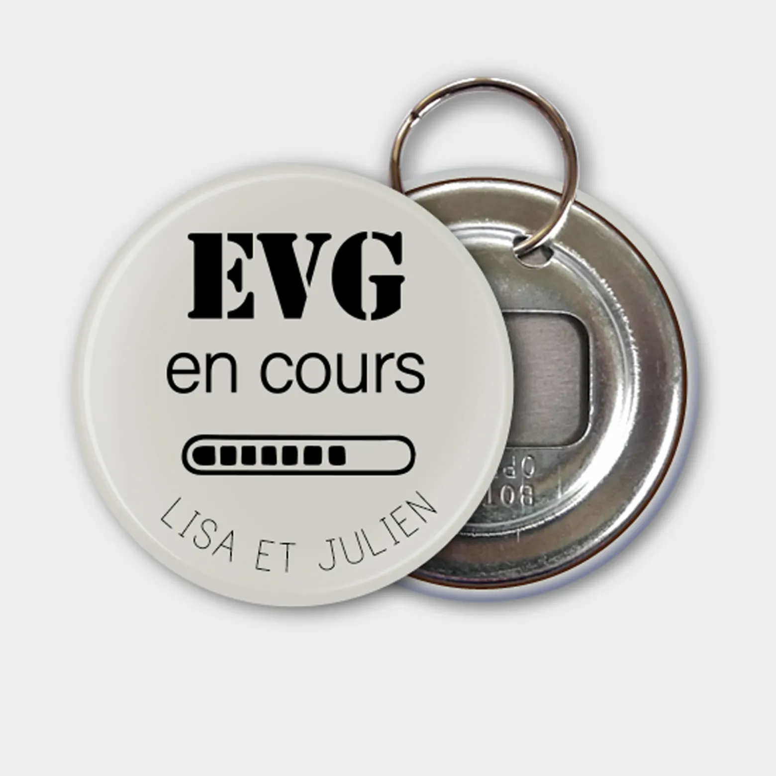 Porte clés-décapsuleur EVG personnalisé 56mm