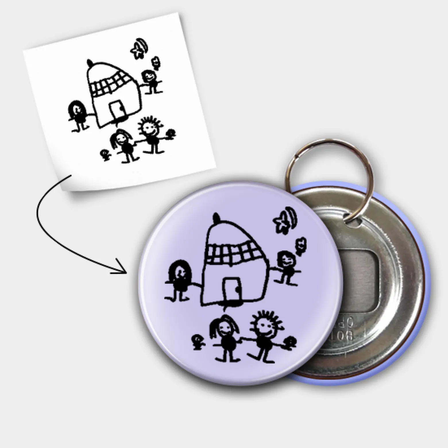 Porte clés-décapsuleur personnalisé 56mm