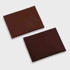 Porte-carte personnalisé cuir couleur fauve 9,7x7,3cm