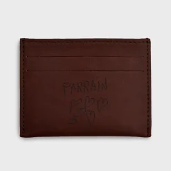 Porte-carte personnalisé cuir couleur cognac 9,7x7,3cm