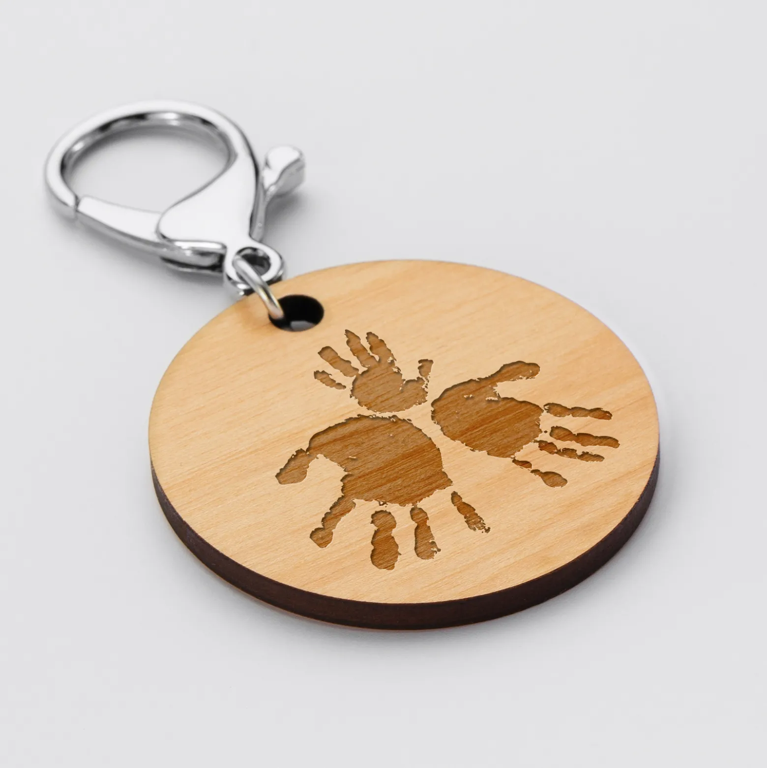 Porte-clés gravé bois médaille ronde 50 mm - Edition spéciale "Grand-Père Exceptionnel"