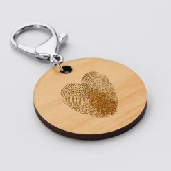 Porte-clés Marié personnalisé gravé bois médaille ronde 50 mm