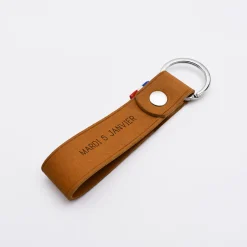 Porte-clés personnalisé gravé cuir lanière 25x100 mm