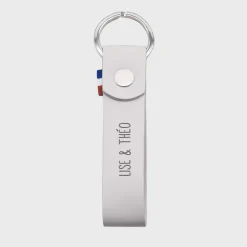 Porte-clés personnalisé gravé cuir lanière 25x100 mm