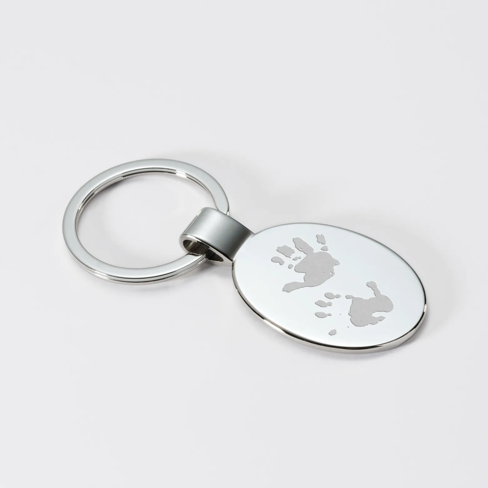 Porte-clés personnalisé gravé acier ovale 30x41 mm