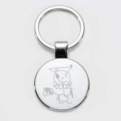 Porte-clés personnalisé gravé acier rond 37 mm