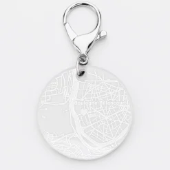 Porte-clés personnalisé gravé acrylique médaille ronde 50 mm 