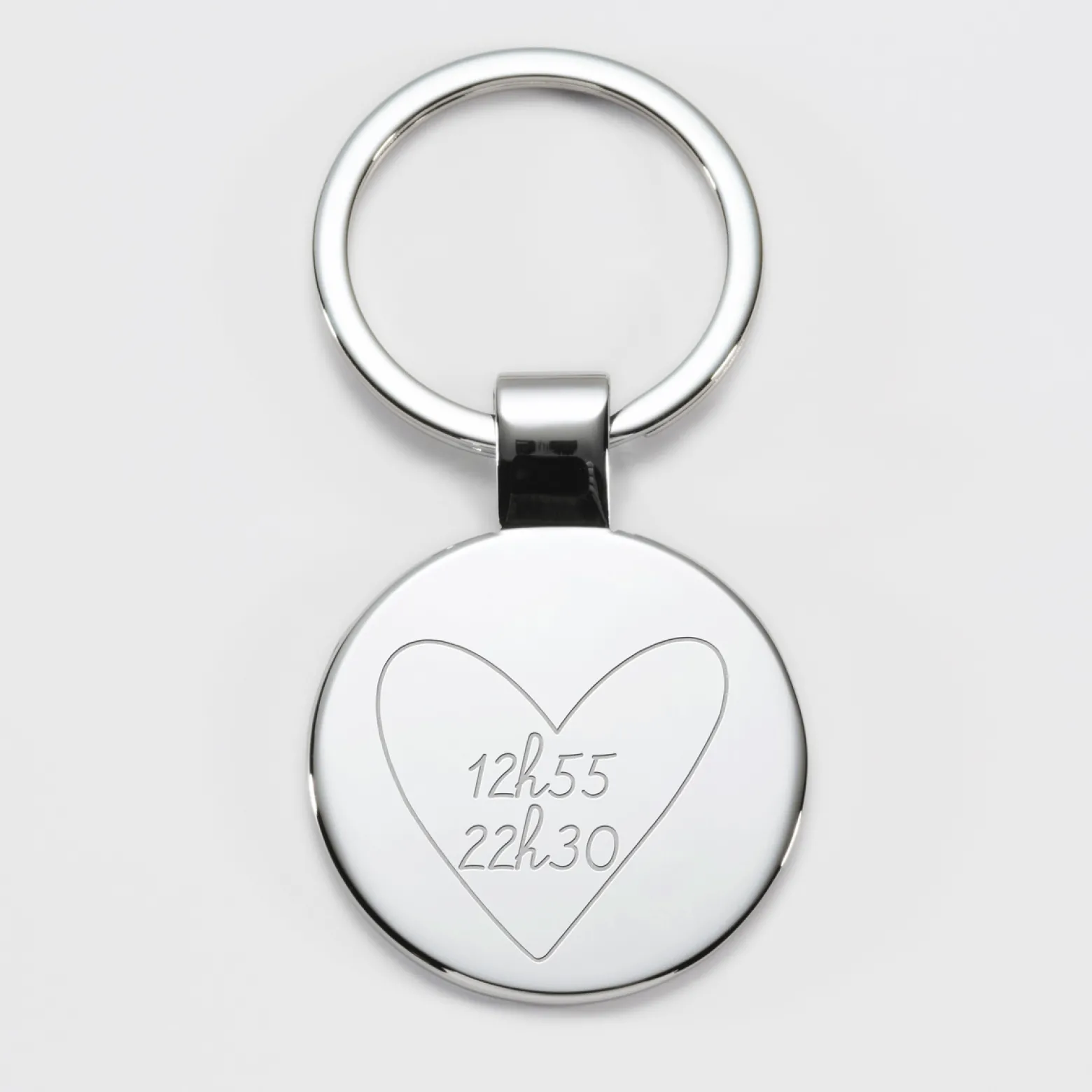 Porte-clés personnalisé gravé acier rond 37 mm - HappyBulle x Mon petit Léon