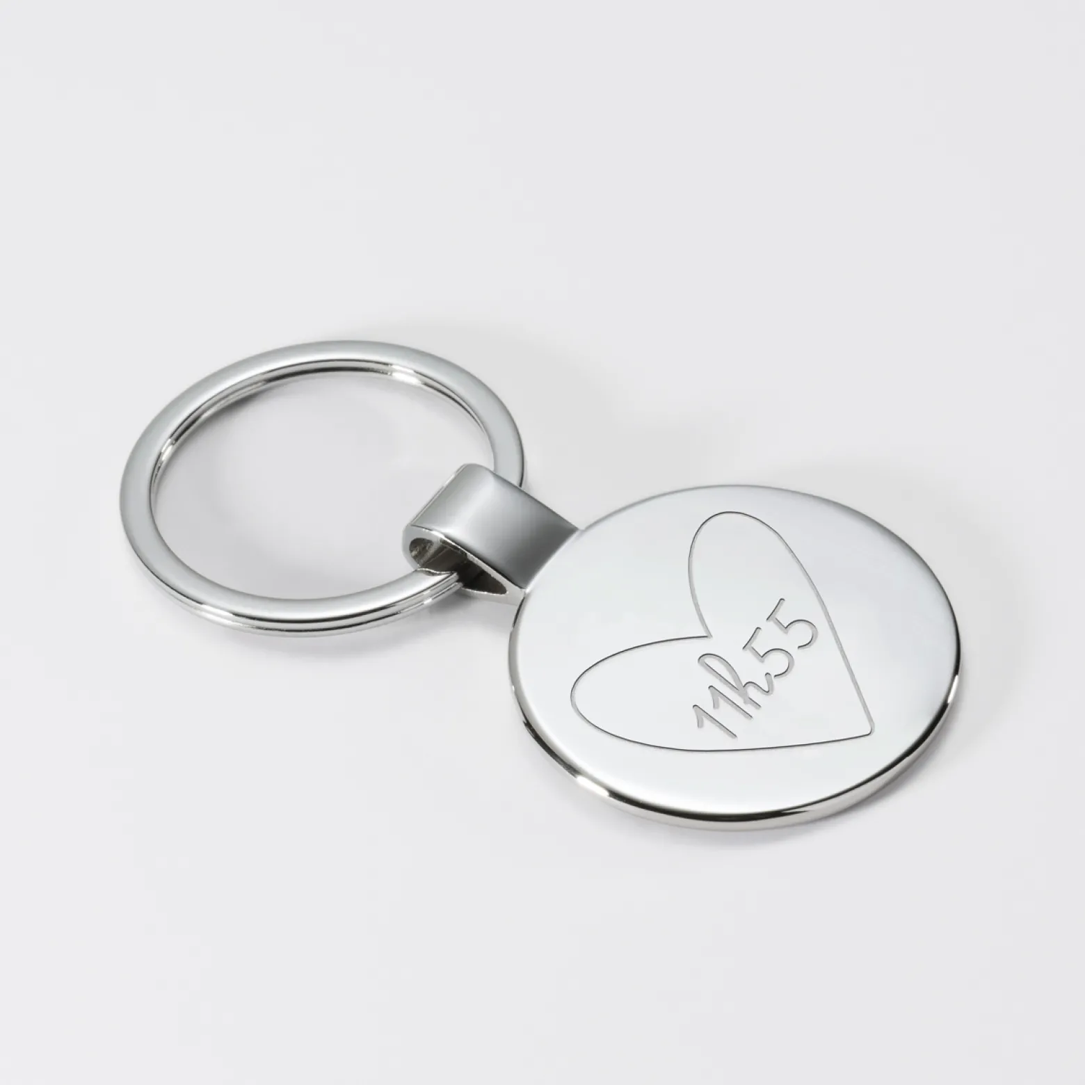 Porte-clés personnalisé gravé acier rond 37 mm - HappyBulle x Mon petit Léon