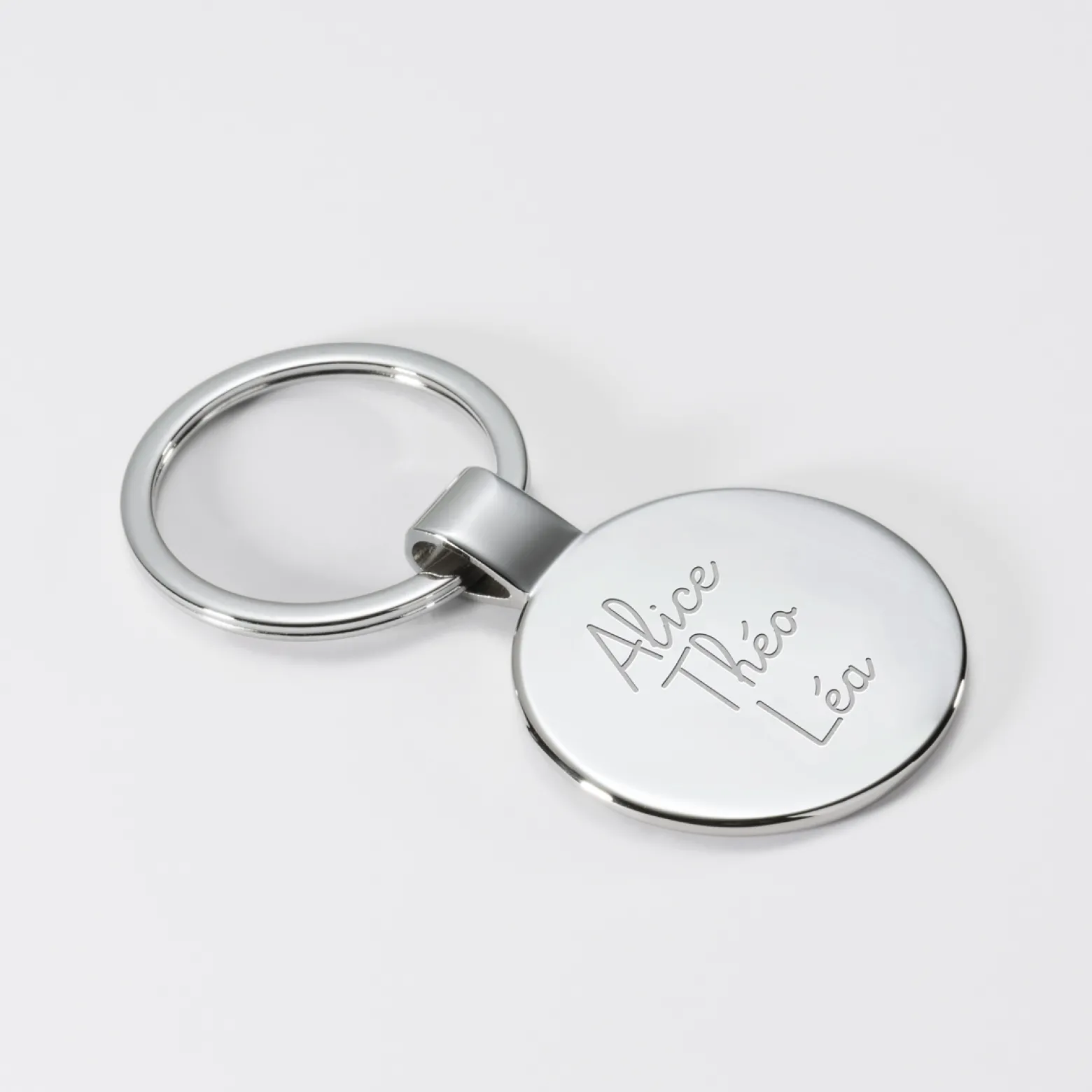 Porte-clés personnalisé gravé acier rond 37 mm - HappyBulle x Mon petit Léon