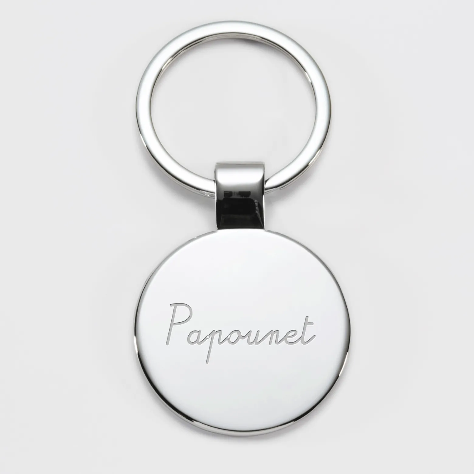 Porte-clés personnalisé gravé acier rond 37 mm - HappyBulle x Mon petit Léon