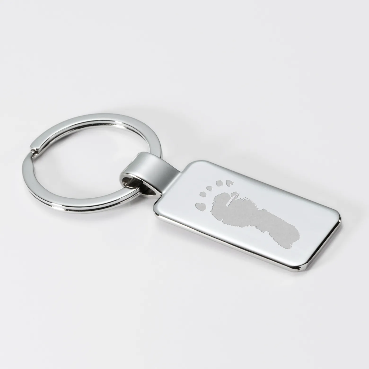Porte-clés personnalisé gravé acier rectangle 41x22 mm