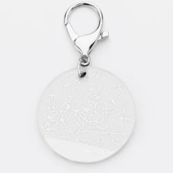 Porte-clés personnalisé gravé acrylique médaille ronde 50 mm "Carte du ciel étoilé"
