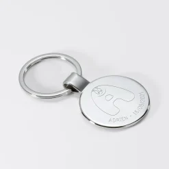 Porte-clés personnalisé gravé acier rond 37 mm - HappyBulle x Barbapapa