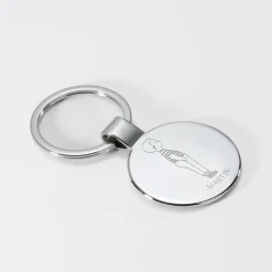 Porte-clés personnalisé prénom gravé acier rond 37 mm - HappyBulle x Marie Savart