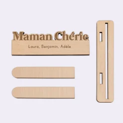 Porte-photo personnalisé bois gravé Maman chérie