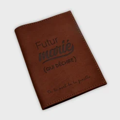 Protège passeport EVG personnalisé cuir couleur Fauve