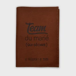 Protège passeport EVG personnalisé cuir couleur Fauve