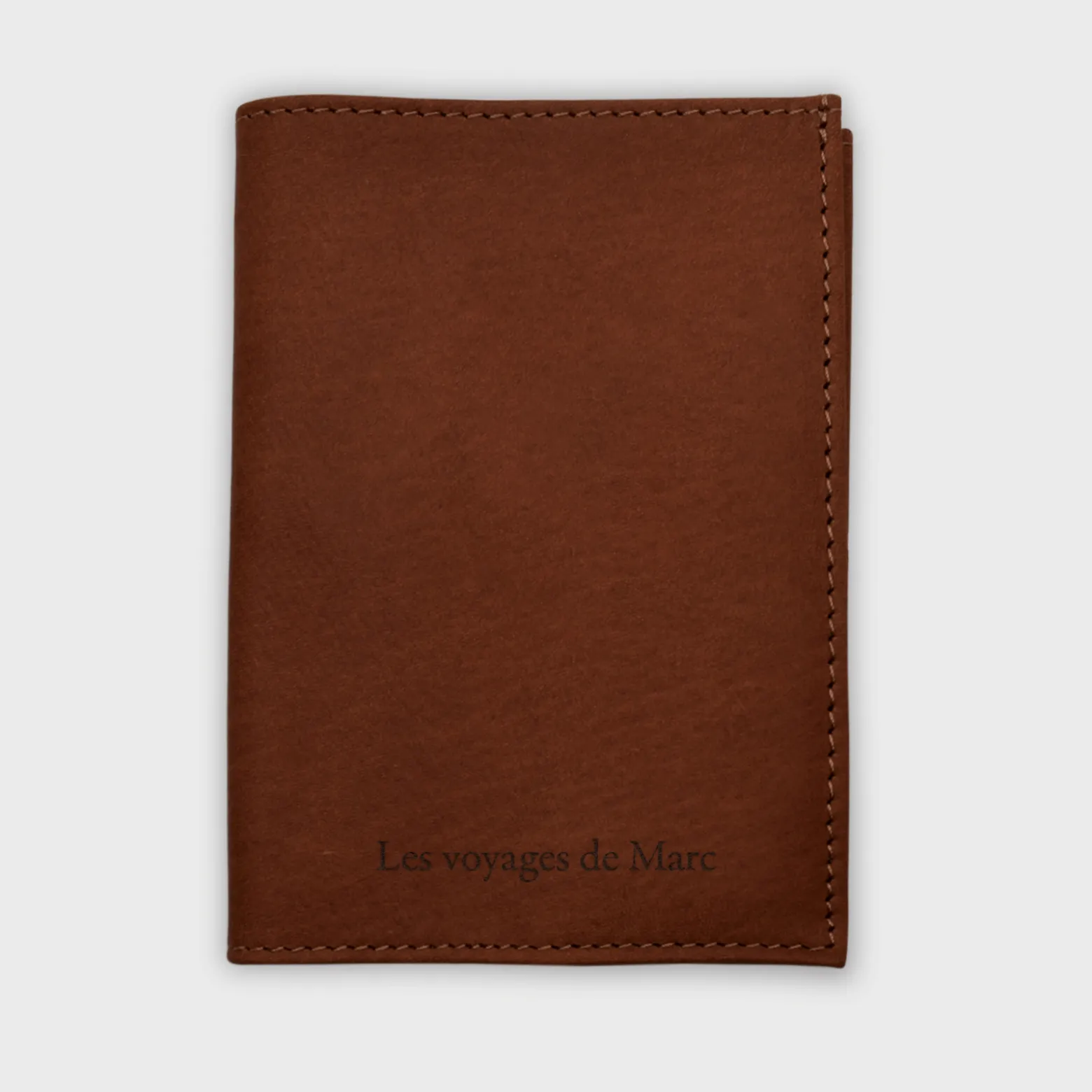 Protège passeport personnalisé cuir couleur Fauve