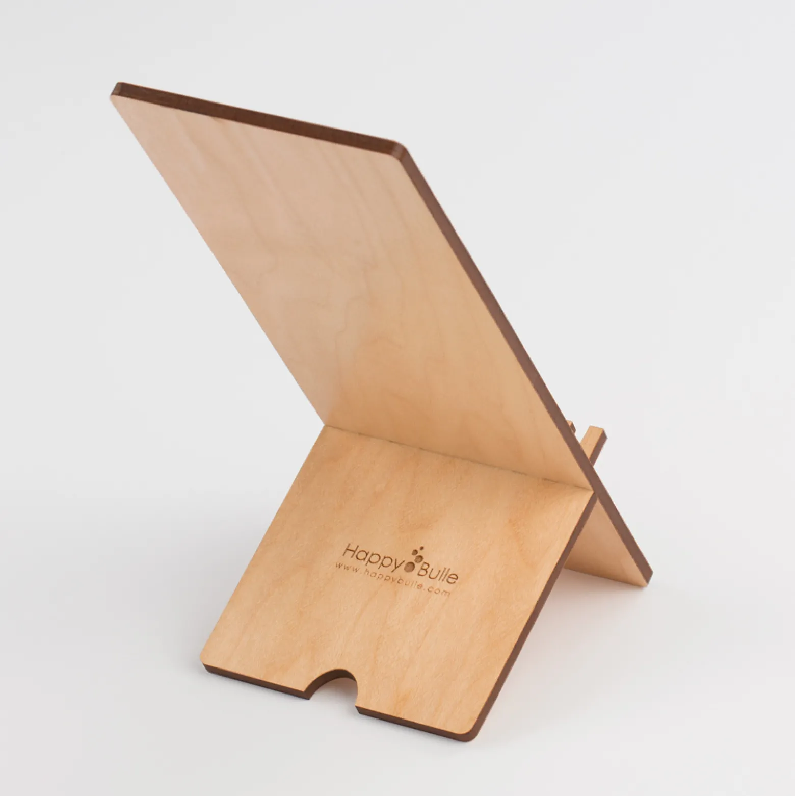 Support téléphone personnalisé bois gravé