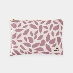 Trousse pétales rose coton bio petit format 24x16cm - Avril